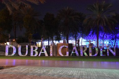 DUBAI, UAE - FEB 14: Dubai Garden Glow in Dubai, UAE, as seen on Feb 14, 2020. It is spread across 40 acres, with installations made by 150 artists in 200,000 man hours.