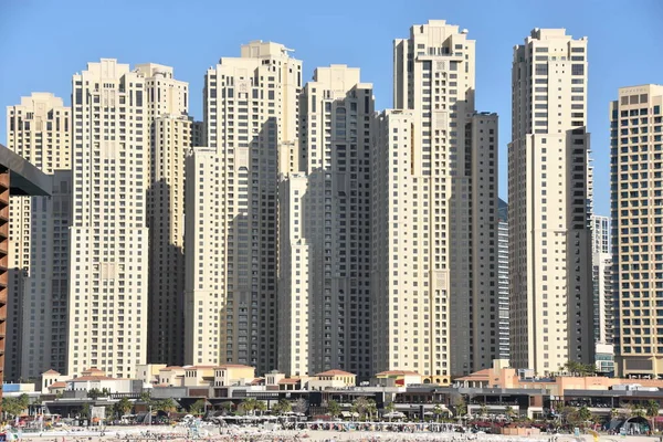 Dubai Ηνωμένα Αραβικά Εμιράτα Φεβρουαρίου Άποψη Του Jumeirah Beach Residences — Φωτογραφία Αρχείου