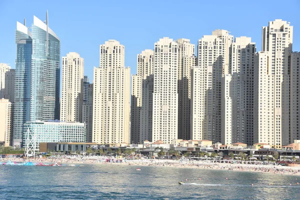 Dubai Verenigde Arabische Emiraten Feb Uitzicht Jumeirah Beach Residences Vanaf — Stockfoto