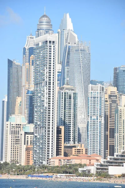 Dubai Verenigde Arabische Emiraten Feb Uitzicht Jumeirah Beach Residences Vanaf — Stockfoto