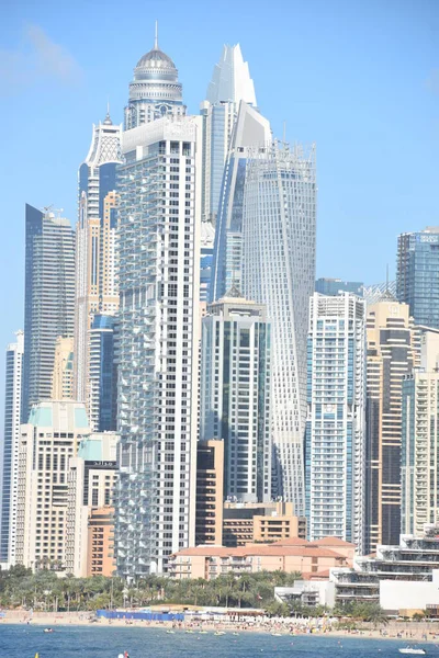 Dubai Verenigde Arabische Emiraten Feb Uitzicht Jumeirah Beach Residences Vanaf — Stockfoto