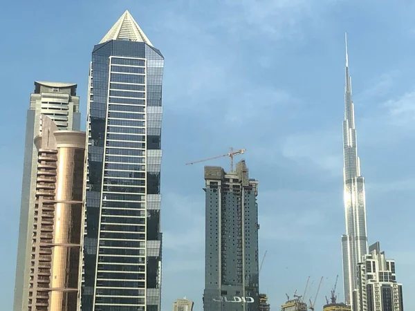 Дубай Оаэ Dec View Sheikh Zayed Road Skyscrapers Dubai Uae — стоковое фото