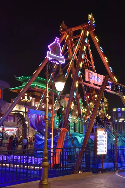 Dubai Uae Feb Amusement Rides Global Village Дубаї Оае Видно — стокове фото