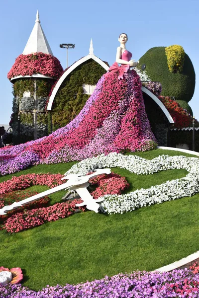 Дубай Оаэ Феб Dubai Miracle Garden Uae Видно Февраля 2020 — стоковое фото