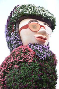 DUBAI, BAE - 20 Şubat 2020 'de Dubai Mucize Bahçesi' nde görüldüğü gibi. Bahçede 45 milyondan fazla çiçek var..