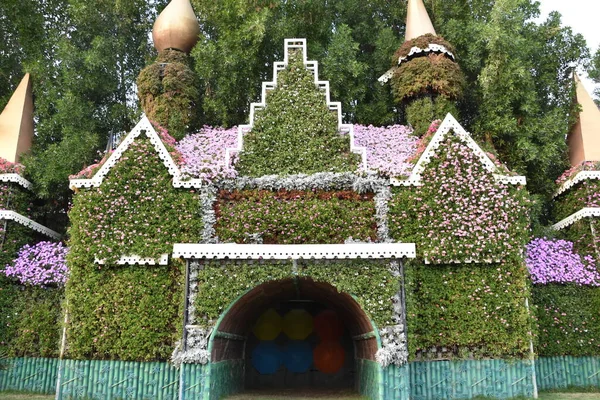 Dubai Émirats Arabes Unis Février Dubai Miracle Garden Aux Émirats — Photo