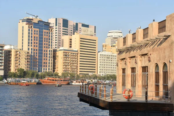 Dubai Förenade Arabemiraten Feb Utsikt Över Dubai Creek Från Seef — Stockfoto