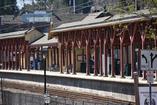 New Canaan Mar Train Station New Canaan Connecticut Seen March — Stock Photo, Image