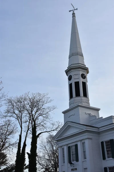 New Canaan Mar Congregational Church New Canaan Connecticut Seen March — Stock Photo, Image