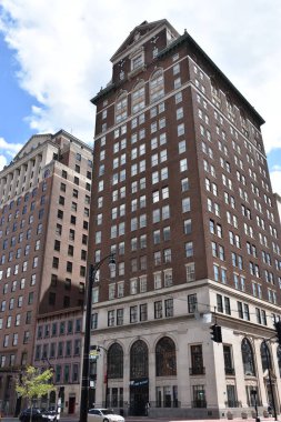 HARTFORD, CT - 10 Mayıs 2019 'da görüldüğü gibi Hartford, Connecticut şehir merkezi..