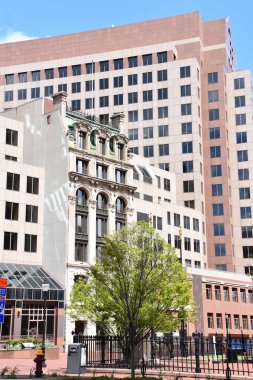 HARTFORD, CT - 10 Mayıs 2019 'da görüldüğü gibi Hartford, Connecticut şehir merkezi..