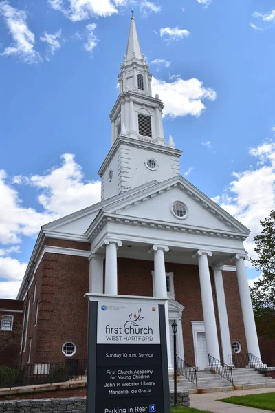 West Hartford Mai Die Erste Church Christ Congregational West Hartford — Stockfoto