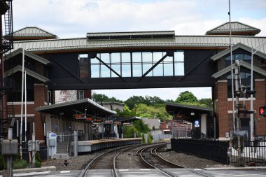 Meridyen CT - 7 Haziran 2020 'de Connecticut' taki Meriden Transit Center.