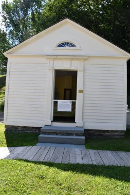 COOPERSTOWN, NY - 24 Temmuz 2021 'de Cooperstown, New York' taki Çiftçi Müzesi 'ndeki Hukuk Bürosu.