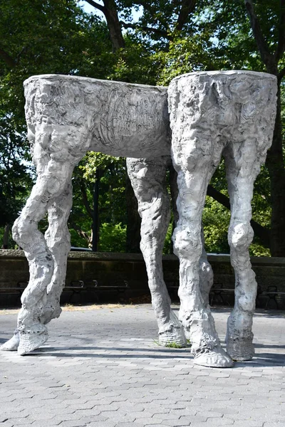 ニューヨーク 7月19日 ジャン マリー アップリウの馬の彫刻が 2020年7月19日に見られるように ニューヨーク市マンハッタンのセントラルパークの入り口にあります — ストック写真