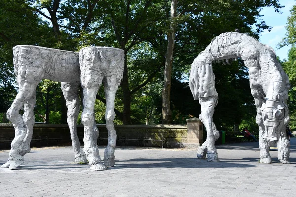 Nova Iorque Jul Escultura Cavalos Jean Marie Appriou Entrada Central — Fotografia de Stock