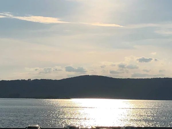 Sonnenuntergang Über Dem Hudson River — Stockfoto