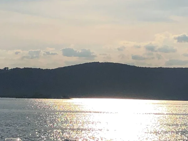 Sonnenuntergang Über Dem Hudson River — Stockfoto