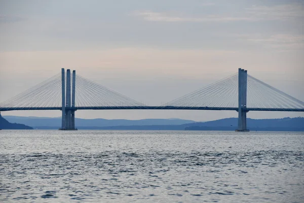 Irvington Jul Utsikt Över Mario Cuomo Bridge Från Irvington New — Stockfoto