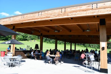 COOPERSTOWN, NY - 25 Temmuz 2020 'de Cooperstown, New York' taki Bira Fabrikası Ommegang.