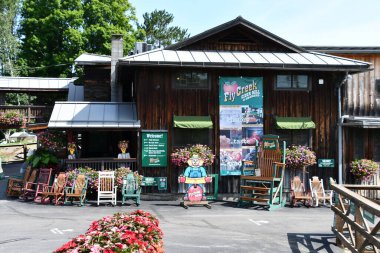 COOPERSTOWN NY - 25 Temmuz 2025 'te Cooperstown, New York' ta görülen Fly Creek Elma Değirmeni.