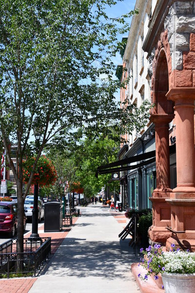 COOPERSTOWN, NY - JUL 24: Main Street in Cooperstown, New York state, as seen on July 24, 2020.