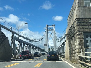 KINGSTON, NY - 30 AUG Kingston Port Ewen Askı Köprüsü Kingston, New York, 30 Ağustos 2020 'de görüldüğü gibi. 