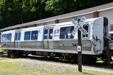 Port Authority Trans Hudson PA-1 No 'lu otomobil. 143, Kingston, New York 'taki Trolley Müzesi' nde 23 Ağustos 2020 'de görüldüğü gibi..