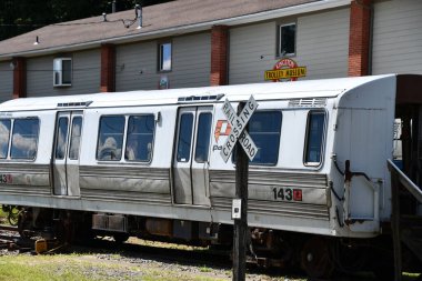 Port Authority Trans Hudson PA-1 No 'lu otomobil. 143, Kingston, New York 'taki Trolley Müzesi' nde 23 Ağustos 2020 'de görüldüğü gibi..