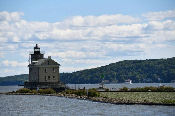 Rondout Lighthouse Aan Hudson River Kingston New York — Stockfoto