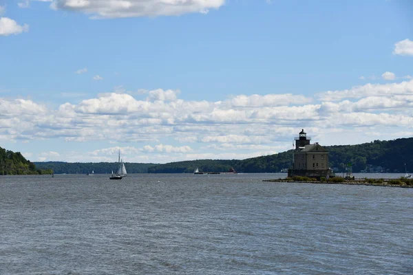 Rondout Lighthouse Aan Hudson River Kingston New York — Stockfoto