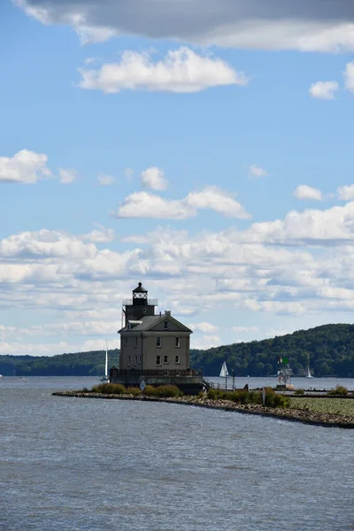 Rondout Lighthouse Aan Hudson River Kingston New York — Stockfoto