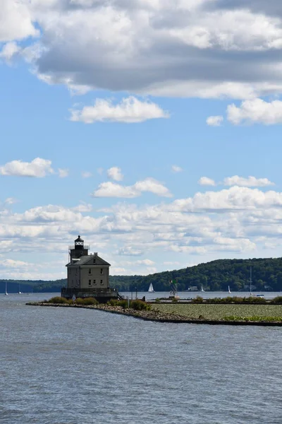 Rondout Lighthouse Aan Hudson River Kingston New York — Stockfoto