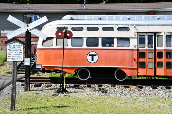 Kingston Aug Boston Pcc Trolley 3204 Trolley Museum New York — Stock fotografie