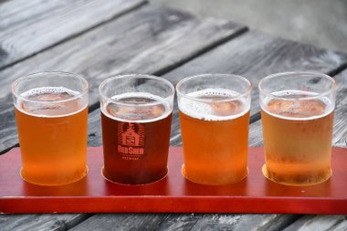 COOPERSTOWN, NY - 24 Temmuz 2020 'de Cooperstown, New York' ta görülen Red Shed Bira Fabrikası.