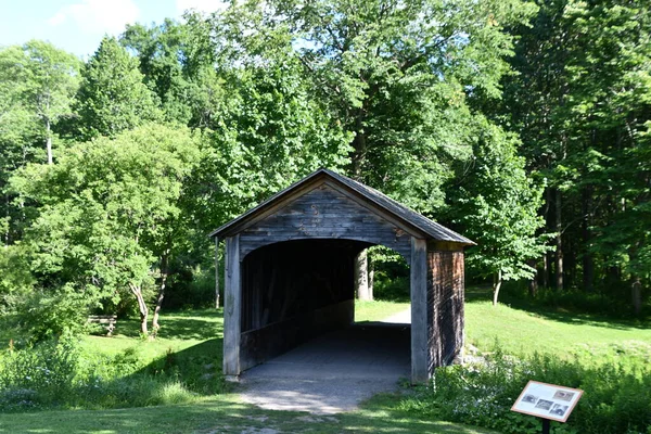 Hyde Hall Overdekte Brug Cooperstown New York — Stockfoto