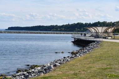 GENEVA, NY - 21 AUG: 21 Ağustos 2020 'de New York' un kuzeyindeki Finger Lakes bölgesinde, Cenevre 'de Lakefront view.