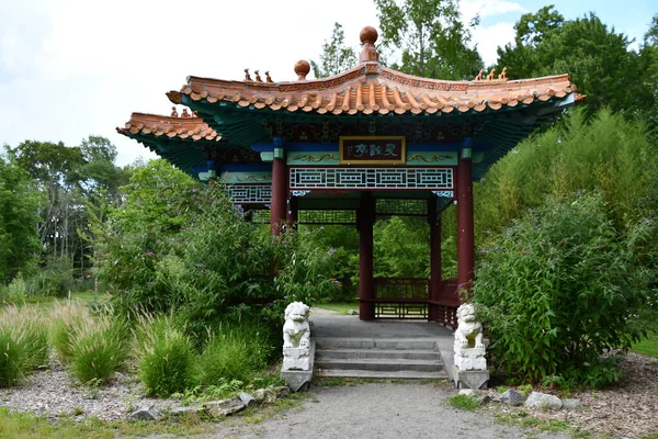 Katonah Ago Pavilhão Chinês Amizade Jardim Cultura Lasdon Park Arboreto — Fotografia de Stock