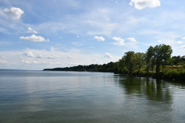 Вид Озеро Сенека Женеви Нью Йорк — стокове фото