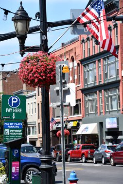 BINGHAMTON, NY - 23 AUG: 23 Ağustos 2020 'de Binghamton, New York' ta Court Street.