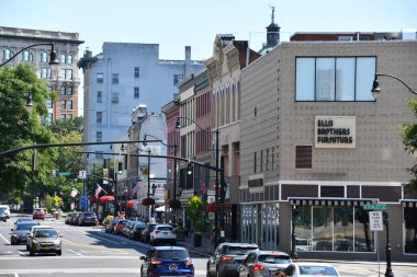 BINGHAMTON, NY - 20 SEP: 20 Eylül 2020 'de görüldüğü gibi, New York eyaletindeki Binghamton şehir merkezi.