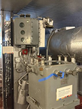 WILMINGTON, NC - 19 Nisan 2025 'te Wilmington, Kuzey Carolina' da görülen USS North Carolina.