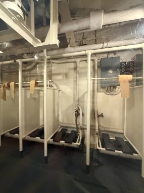 WILMINGTON, NC - 19 Nisan 2025 'te Wilmington, Kuzey Carolina' da görülen USS North Carolina.