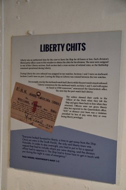 WILMINGTON, NC - 19 Nisan 2025 'te Wilmington, Kuzey Carolina' da görülen USS North Carolina.