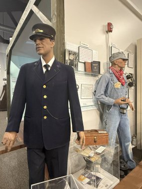 WILMINGTON, NC - 19 Nisan 2025 'te Kuzey Carolina' daki Wilmington Demiryolu Müzesi.