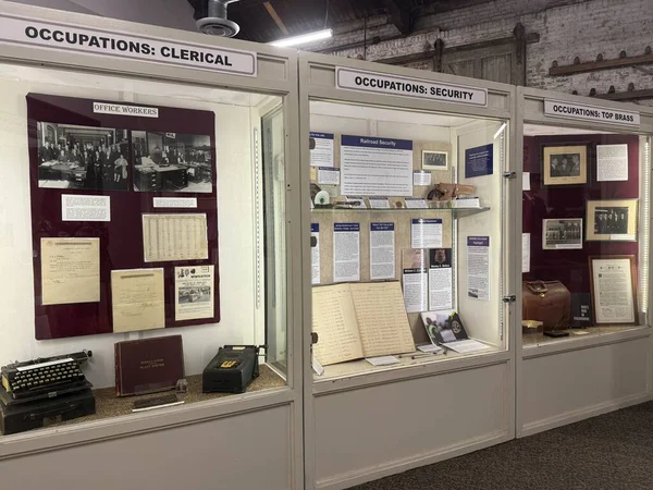 WILMINGTON, NC - 19 Nisan 2025 'te Kuzey Carolina' daki Wilmington Demiryolu Müzesi.