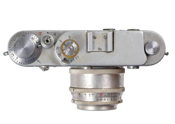 Old camera view from above insulated on a white background — Stock Photo, Image