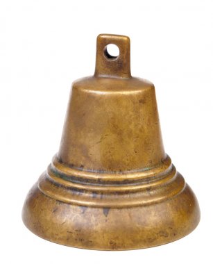 Beyaz arka plan üzerinde izole Antik Bronz çan