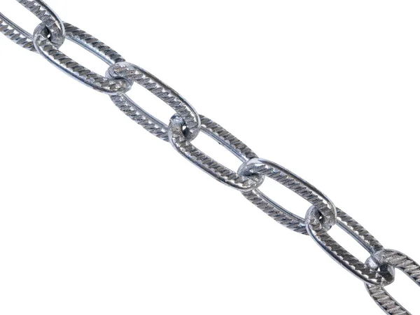 Metallic chain isolated on white background closeup — Stock Photo, Image
