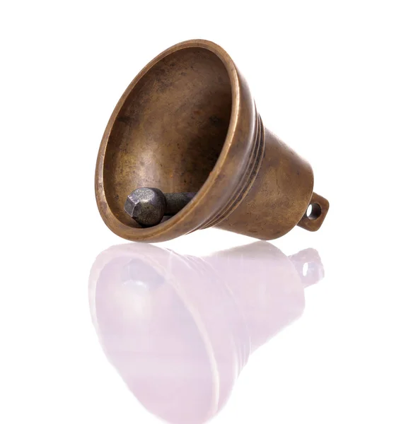 Antique bronze bell isolated on white background — Stock Photo, Image